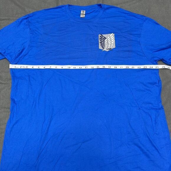 Attack On Titan Season 2 Blue Anime Short Sleeve Graphic Tee Size 2XL - Picture 4 of 6